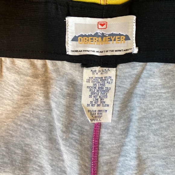 Obermeyer Vintage Bright Neon Floral Pattern Ski Snow Pants Made in USA Small S - Picture 8 of 13